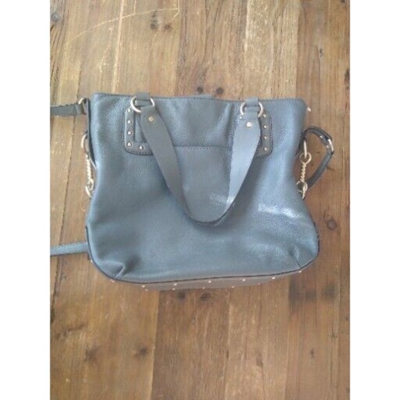 Michael KorsBig Valley Tote Pebbled Leather Slouch Moto Boho Studded Convertible - Picture 7 of 13